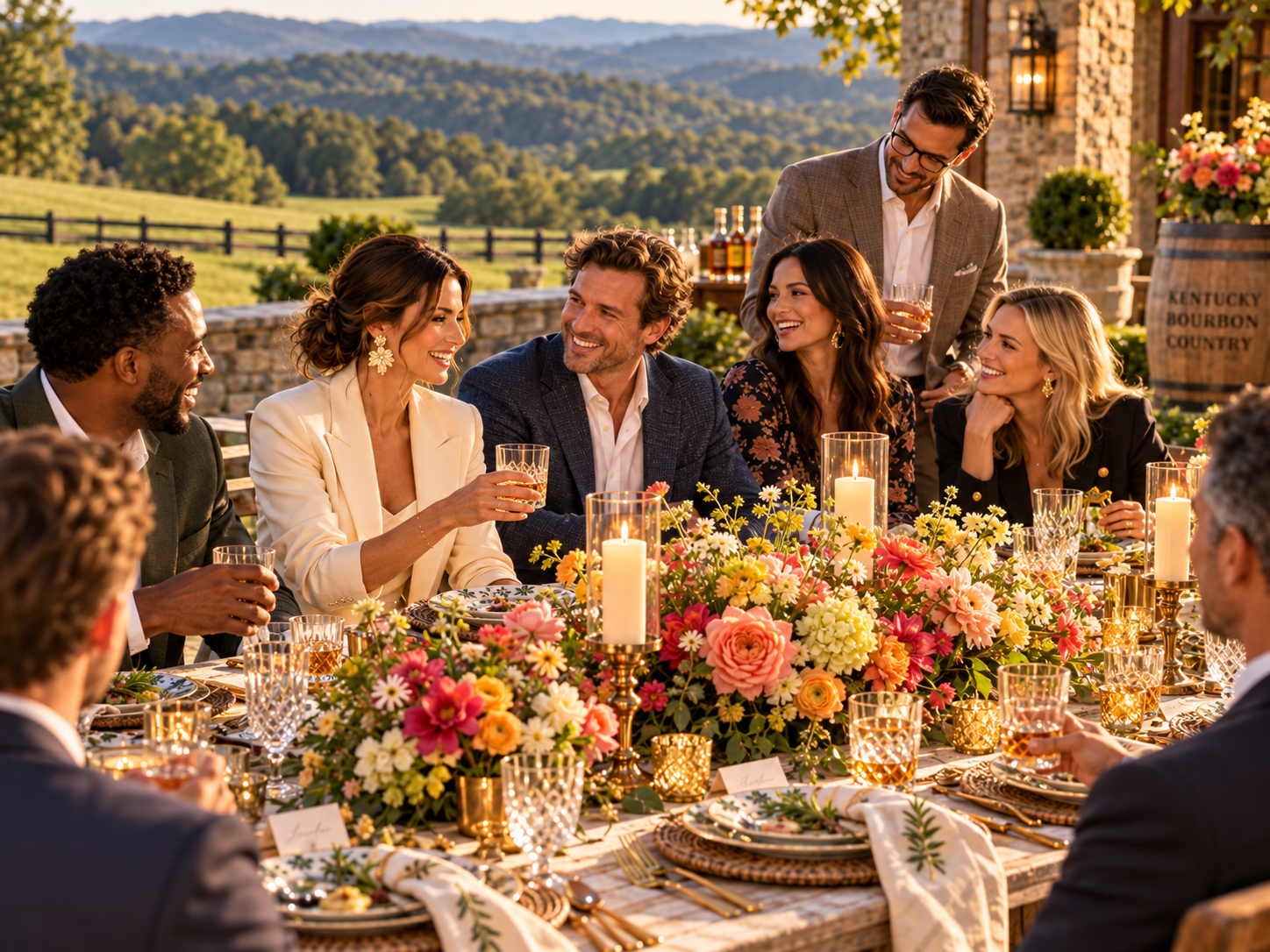 Creative corporate dinner with stylish guests