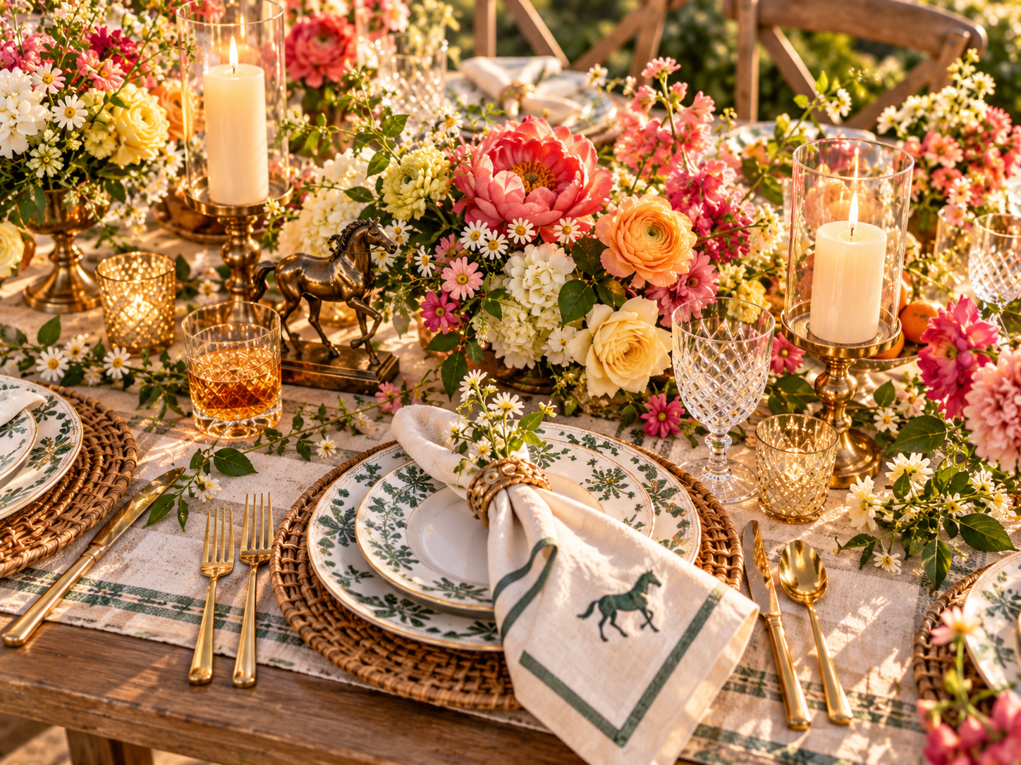 Colorful whimsical private celebration table setting