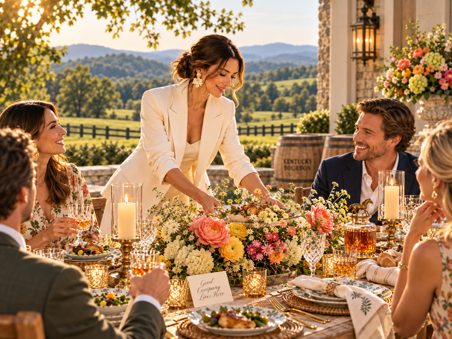 Bright editorial luxury outdoor gathering
