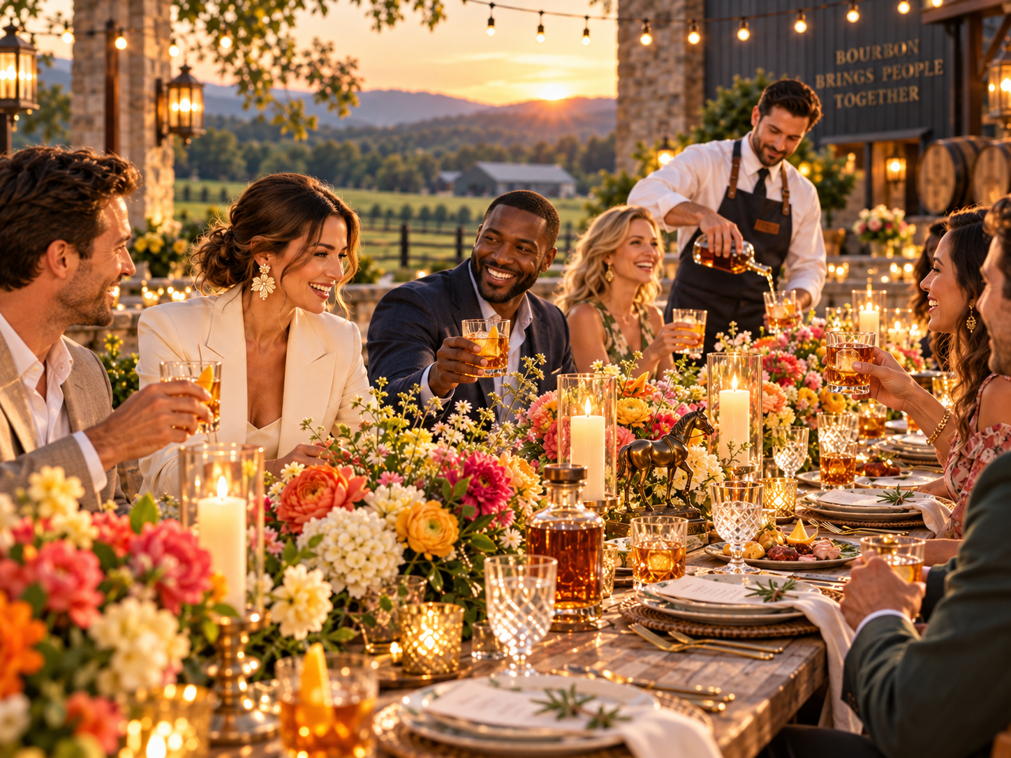 Luxury cocktail and tasting setup